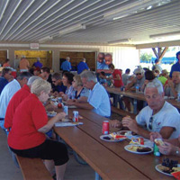 A chicken dinner was served to all Corvette owners, residents and employees